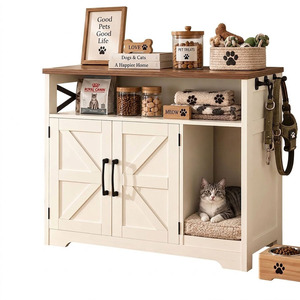 Mueble de madera para mascotas con nido para gatos, estante de almacenamiento para gatos de interior, estilo clásico multifuncional - Product Image 1