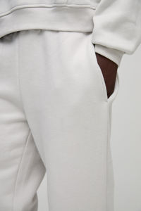 Plus Size <b>Men's</b> <b>White</b> Sweatpants Elastic Waist Right Leg Logo Printed Casual Style Midweight Knitted Cotton <b>Pants</b> - Product Image 3
