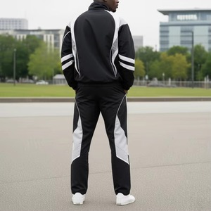 Trendy Customized Winter Solid Printed 100% Cotton Windbreaker <b>Tracksuit</b> Men Regular Fit Drawstring Closure High Street Style - Product Image 5