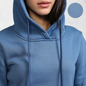 Wholesale Casual Short Front Custom Logo Print Women's Pullover Hoodie 100% Cotton Fleece Breathable Windproof High Quality - Product Image 5