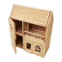 Maison de poupée en rotin de haute qualité, maison de poupée Barbie, maison de poupée miniature, maison de poupée DIY en gros