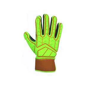 Leather Soft TPR Back Hand Impact Cut Resistant Safety <b>Gloves</b> Oil Field Work Premium Grain Goatskin Kevlar Liner Elastic Cuff - Product Image 4