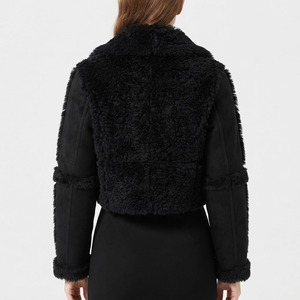 Women Winter Fashion Woven Crop Faux Fur Suede <b>Jacket</b> <b>Short</b> Fluffy Shearling Quick Dry Outwear Wholesale - Product Image 2
