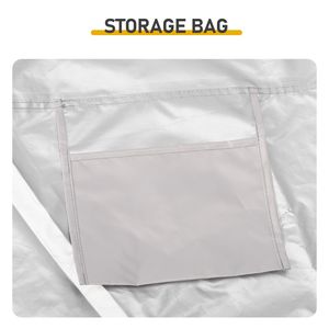 Capanno per biciclette ad arco grigio chiaro 6.8x4.9FT, telo Oxford 210D PU argentato, telaio in fibra di vetro nero, doppia tenda da campeggio anteriore e laterale - Product Image 6