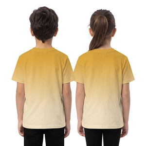 T-shirts décontractés unisexes pour enfants, à col rond, à manches courtes, bicolores, avec sublimation ombrée, pour garçons et filles, vente en gros - Product Image 2