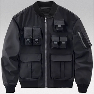Unisex <b>Techwear</b> Bomber <b>Jacket</b> Tactical Multi-Pocket Cargo Streetwear Waterproof Windbreaker Urban Hooded Anti-UV Spring 160g - Product Image 6