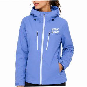 Chaqueta softshell ligera con capucha y cremallera completa para mujer, chaqueta moderna y cómoda para uso al aire libre - Product Image 1