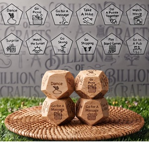 Juego de Dados de Madera de 12 Caras, Hechos a Mano con Madera Natural, Dados de RPG para Juegos de Mesa DND, Calidad Premium - Product Image 1