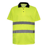 Chemise de sécurité haute visibilité pour homme en toile polyester/coton, manches courtes, jaune, haute visibilité, sécurité routière