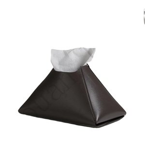 Boîte à mouchoirs en cuir moderne écologique transfrontalière, personnalisation, luxe léger, rangement haut de gamme, design créatif, boîte à papier - Product Image 1