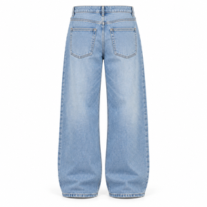 Jeans amples en gros pour hommes et femmes, pantalons en denim coupe décontractée, style Y2K tendance, streetwear vintage, fournisseur de jeans délavés - Product Image 2