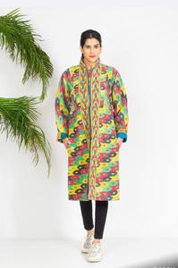Premium Cotton Quilted Kantha Jacket for Women Handmade Vintage Reversible Ethnic Block <b>Print</b> Winter Jacket Sustainable Apparel - Product Image 5