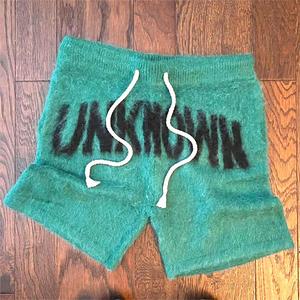 Custom Men Mohair Shorts Fuzzy Wool High Quality Streetwear Casual Shorts - Product Image 1