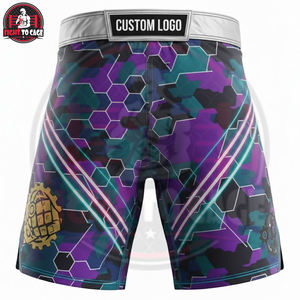 Shorts de combat MMA unisexes tendance, légers, respirants, en tissu extensible de haute qualité, imprimés, 100% polyester, durables - Product Image 2