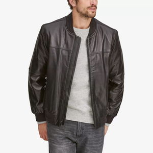 2026 Custom Quality Mens Genuine Leather Breathable Streetwear Winter <b>Jacket</b> with Stand Collar Sherpa <b>Lined</b> - Product Image 4