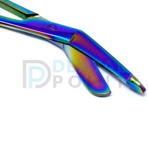 Tijeras de enfermería con banda de colores arcoíris de 5.5 pulgadas, acero de alto pulido, certificadas CE, instrumentos médicos - Product Image 3