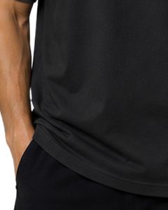 T-shirt Raglan Noir et Gris Foncé pour Homme, Manches Courtes, Col Rond, Coton, Personnalisé, Style Décontracté Streetwear, Color Block - Product Image 6