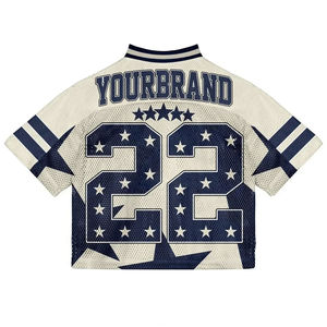 Camiseta deportiva de fútbol de malla extragrande de alta calidad para hombre, de secado rápido, con estampado serigrafiado, corte holgado y hombros caídos, ideal para verano. - Product Image 3