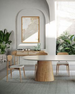 Juego de Mesa de Comedor de Teca Moderno, Muebles Contemporáneos Minimalistas para Villa, Resort, Hotel e Interiores de Lujo - Product Image 3