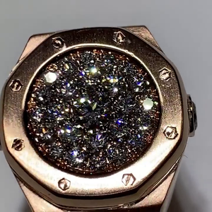 Bague de luxe style Hip Hop sertie de diamants Moissanite, en argent sterling 925, or massif et or rose, bague statement - Product Image 4