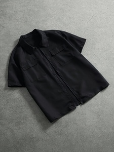 T-shirts pour hommes amples et décontractés à manches courtes en coton épais côtelé style urbain vente en gros personnalisée - Product Image 2