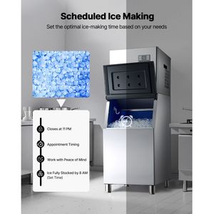 Macchina Professionale per Produzione Ghiaccio 550LBS/24H con Contenitore in Acciaio Inox da 300LBS e Funzione di Autopulizia - Product Image 6