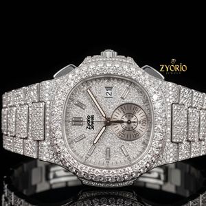 Reloj de Lujo para Hombre con Incrustaciones de Diamantes Moissanite VVS, Reloj Hip Hop de Acero Inoxidable con Cristal de Zafiro - Product Image 1