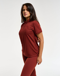 Pink <b>Corded</b> <b>Women</b> Polo <b>Shirt</b> Short Sleeve Button Collar Custom Logo Casual Uniform Top custom polo <b>shirts</b> with embroidery logo - Product Image 2