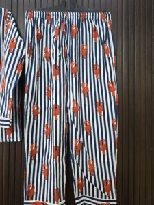 Conjunto de Pijama a Rayas con Estampado de Langosta para Mujer, Manga Larga, Botones al Frente, Pantalones Largos, Ropa de Dormir de Algodón Suave, Estilo Casual de Primavera - Product Image 3