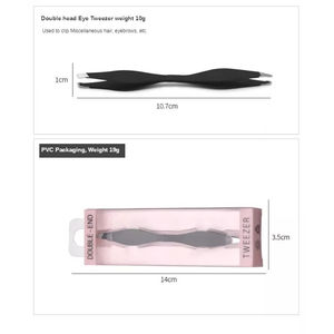 Pinza para cejas de doble cara de acero inoxidable, diseño ergonómico para un arco natural perfecto, pinza para cejas de doble cara - Product Image 3