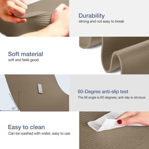 Tappetino Yoga NBR Extra Spesso 185cm X 80cm/61cm X 15mm/10mm Antiscivolo e Antistrappo per Esercizi - Product Image 2