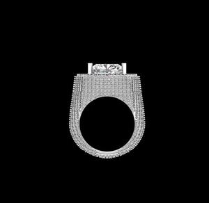 Anillo de Diamantes de Corte Ovalado para Hombre con Piedras Preciosas de Colores, Anillo de Compromiso de Lujo en Oro Blanco, Certificado GIA - Product Image 2