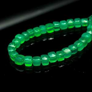 Cuentas de Ónix Verde Natural Facetadas en Forma de Caja, 7MM, Cuentas Sueltas de Ónix Verde, Hilo de 8 Pulgadas para Fabricación de Joyas, Venta al por Mayor a Granel - Product Image 3