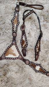 Juego de tachuelas de caballo de cuero de vaca estilo gladiador Placa de pecho de cabeza cuero genuino ligero artículos de equitación de temporada - Product Image 4