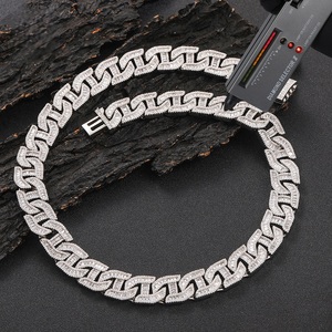 Mens Moissanite 925 Silver Cuban Link <b>Chain</b> Iced Out Hip Hop <b>Necklace</b> Luxury Statement <b>Chain</b> For Men Fashion Gift Style Lo - Product Image 1