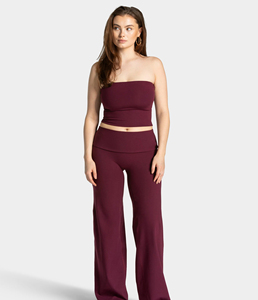 Tempo Joggers Brand Suit for Inside Tall <b>Leggings</b> Iconic Girl Over Out Toddler Fitness Two <b>Flared</b> Ribbed <b>Leggings</b> Pants Women - Product Image 2