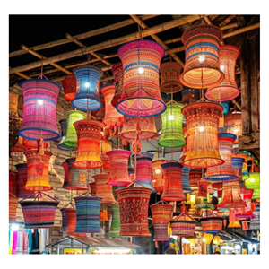 Colorful Handmade Brocade <b>Lantern</b> Decorative Fabric Hanging Light Shade for Luxury Home Resort Hotel Restaurant Interior Decore - Product Image 6
