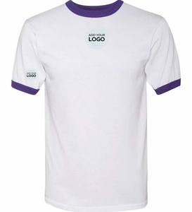 cotton Ringer T <b>Shirts</b> Unisex Custom Logo Short Sleeve T <b>Shirt</b> - Product Image 1