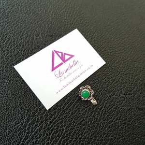 Titanium Nose Ring-ASTM F136 Certified Semi Precious Stone Studded German Silver Casual Piercing - Product Image 2
