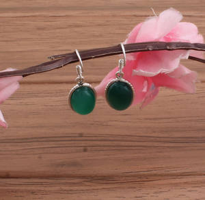 Natural Green <b>Onyx</b> Drop <b>Earrings</b> 925 Sterling Silver Pear Cut Luxury Water Drop Design Women Party Wholesale New Arrival - Product Image 5