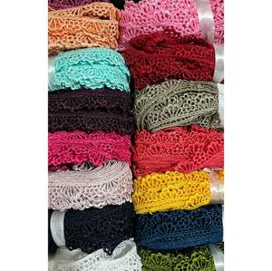 <b>Hot</b> Sell <b>Pink</b> Color 100% Cotton Polyester Lace For Dress Abaya Decoration Matching Colors Customize Designs Available Wholesaler - Product Image 2