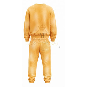 Conjunto de Sudadera de Cuello Redondo para Hombre, Color Sólido, 100% Algodón, 350 Gsm, Ropa Casual, Tejido French Terry, Estilo Otoñal, Joggers - Product Image 2