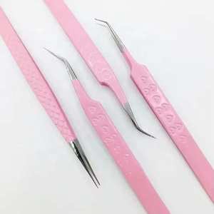 DANTRIC IMPLANTS – Kit professionnel de pinces à cils roses, pointes en acier inoxydable durables, texture lisse, longueur 10 mm pour sourcils - Product Image 3
