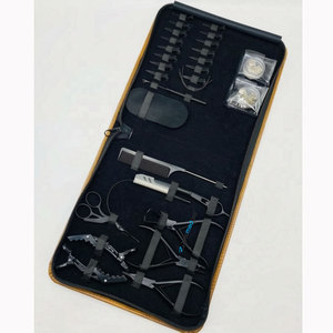 Kit d'outils pour extensions de cheveux noir mat, pinces à cheveux professionnelles avec micro-perles, pinces crocodiles, ciseaux, kit le plus vendu - Product Image 4