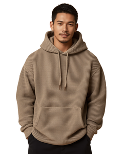 Sweat-shirt à capuche tricoté pour homme, couleur unie, coupe décontractée, vêtements d'automne - Product Image 4