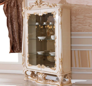 Juego de Comedor Rectangular de Madera de Teca Blanca de Lujo, Tallado Europeo, Estilo Antiguo, Ecológico, Muebles de Comedor para Hotel - Product Image 4