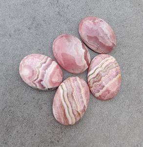 Cabochon ovale en rhodochrosite, pierre précieuse calibrée à dos plat, pierre en vrac pour la fabrication de bijoux, fournitures artisanales, objets de collection - Product Image 4