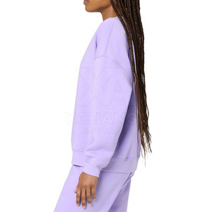 Sweat-shirt oversize en coton mélangé, coupe décontractée élégante, manches longues, style décontracté, mode streetwear, vêtement pull pour l'extérieur - Product Image 3