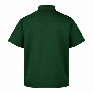 Chemise de travail pour mécanicien en gros, à manches courtes, avec poches utilitaires, fermeture boutonnée et accent de couleur contrastée - Product Image 3