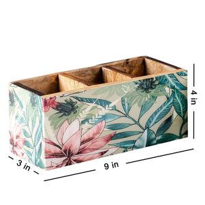 Organizador de Cubiertos de Madera Natural con Asa, Artículo Decorativo para el Hogar, Organizador de Condimentos, Artículo al por Mayor, Artesanía India, Nuevo Diseño - Product Image 5